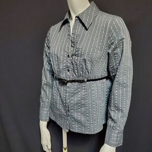 Worthington Gray & Silver Button Down Shirt & Belt